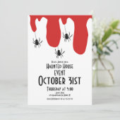 Invitation Maison Hantée d'Halloween Araignées de Sang (Debout devant)