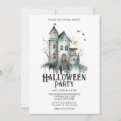 Invitation Maison hantée Éffrayant Costume Mint Halloween Par (Devant)