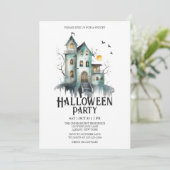 Invitation Maison hantée Éffrayant Costume Mint Halloween Par (Debout devant)