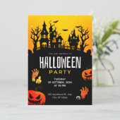 Invitation Maison Hantée éffrayante et fête d'Halloween Citro (Debout devant)