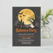 Invitation Maison hantée effrayante Fête d'Halloween (Debout devant)