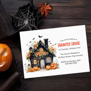 Invitation Maison hantée effrayante Fête d'Halloween - Citrou