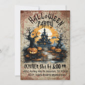 Invitation Maison hantée effrayante Soirée Halloween (Devant)