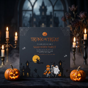 Invitation Maison hantée effrayante Trunk or Treat Halloween
