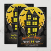 Invitation Maison hantée et arbres effrayants Soirée Hallowee (Devant / Derrière)