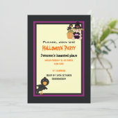 Invitation Maison hantée et petite sorcière (Debout devant)