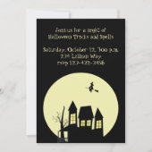 Invitation Maison hantée et sorcière volante (Devant)