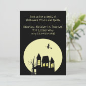 Invitation Maison hantée et sorcière volante (Debout devant)