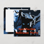 Invitation Maison hantée fête d'Halloween (Devant / Derrière)