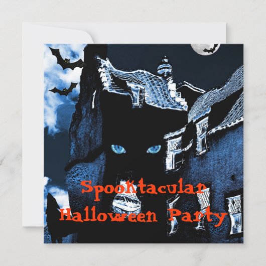 Invitation Maison hantée fête d'Halloween (Devant)