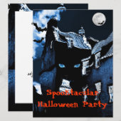 Invitation Maison hantée fête d'Halloween (Devant / Derrière)