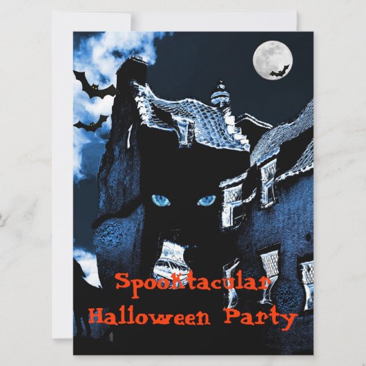 Invitation Maison hantée fête d'Halloween (Devant)