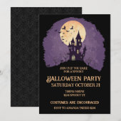 Invitation Maison hantée gothique Halloween (Devant / Derrière)