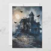 Invitation Maison hantée gothique Halloween (Devant)