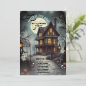 Invitation Maison hantée Gothique Halloween fête des adultes (Debout devant)