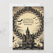 Invitation Maison hantée gothique Parti d'Halloween victorien (Dos)