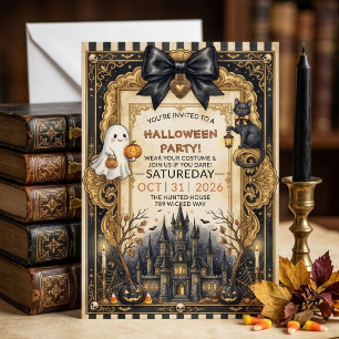 Invitation Maison hantée gothique vintage Halloween