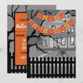 Invitation Maison Hantée Halloween (Devant / Derrière)