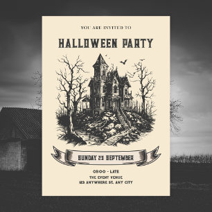 Invitation Maison hantée Halloween