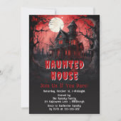 Invitation Maison hantée Halloween effrayant forêt gothique (Devant)