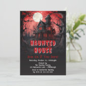 Invitation Maison hantée Halloween effrayant forêt gothique (Debout devant)