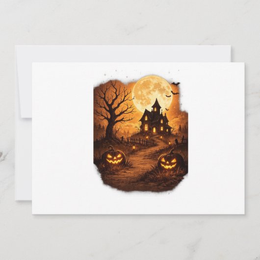 Invitation Maison Hantée Halloween Épouvante (Devant)