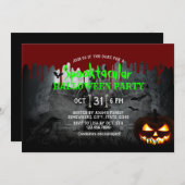 Invitation Maison hantée Halloween Parti Citrouille Déplaisan (Devant / Derrière)