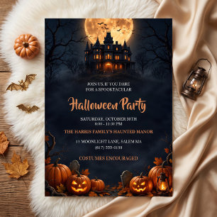 Invitation Maison hantée Halloween Party