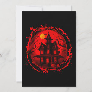 INVITATION MAISON HANTÉE HALLOWEEN SILHOUETTE ROUGE NOIR