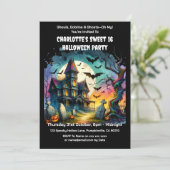 Invitation Maison hantée Halloween Sweet 16 fête d'anniversai (Debout devant)