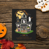 Invitation Maison hantée mignonne et éffrayante fête d'Hallow