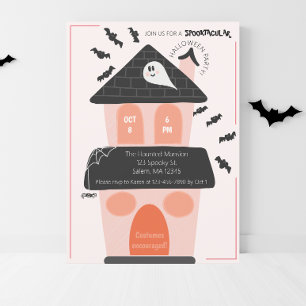 Invitation Maison hantée mignonne pour enfants fête d'Hallowe