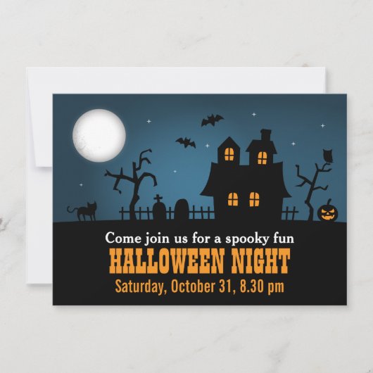 Invitation Maison Hantée Moderne Soirée Halloween Épouvante (Devant)