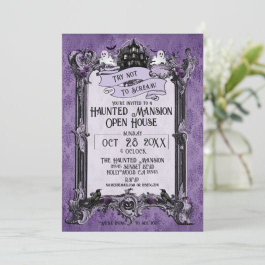 Invitation Maison hantée Open House (Support d'image arrière) (Debout devant)