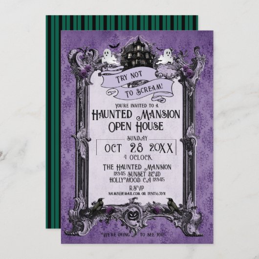 Invitation Maison hantée Open House (Support d'image arrière) (Devant / Derrière)