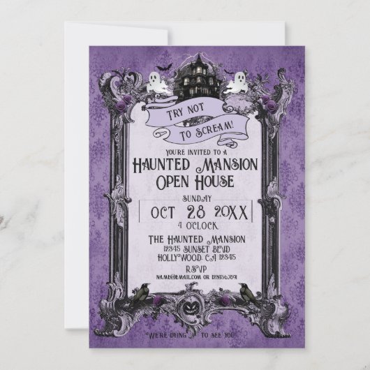 Invitation Maison hantée Ouverte (Devant)