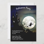 Invitation Maison hantée, Pleine lune, fête d'Halloween sorci (Devant)