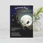 Invitation Maison hantée, Pleine lune, fête d'Halloween sorci (Debout devant)