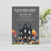 Invitation Maison hantée pour adultes fête d'Halloween (Debout devant)