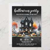 Invitation Maison hantée pour adultes fête d'Halloween (Devant)