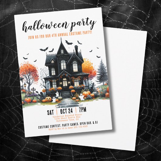 Invitation Maison hantée pour adultes fête d'Halloween