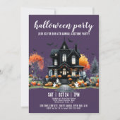 Invitation Maison Hantée Soirée Annuelle d'Halloween (Devant)