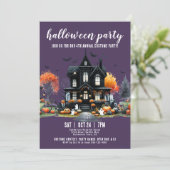 Invitation Maison Hantée Soirée Annuelle d'Halloween (Debout devant)