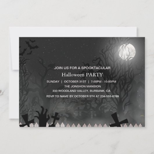Invitation Maison hantée sombre effrayante Spooktacular Fête  (Devant)