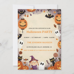 Invitation Maison Hantée Sombre Spooktacular Fête d'Halloween