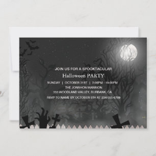 Invitation Maison hantée sombre Spooktacular Fête d'Halloween