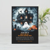 Invitation Maison hantée Spooky Halloween Fête d'anniversaire (Debout devant)