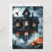 Invitation Maison hantée Spooky Halloween Fête d'anniversaire (Dos)