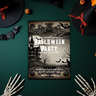 Invitation Maison hantée victorienne vintage Halloween Party