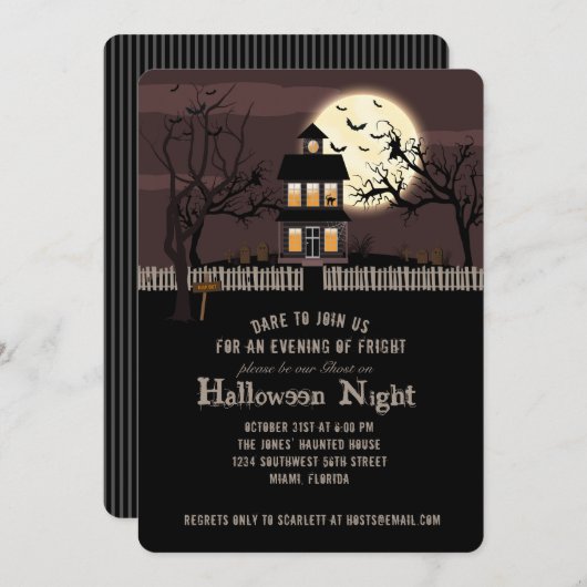 Invitation Maison haunted (Devant / Derrière)